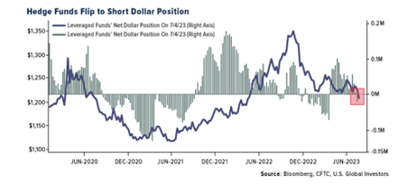 Hedge Funds Flip to Short Dollar Position