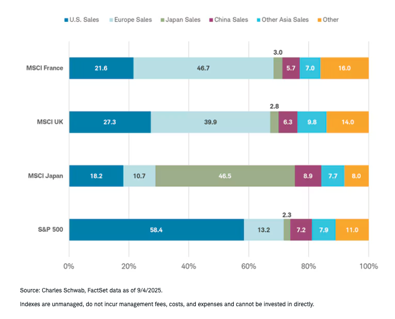 Geographic exposure by index