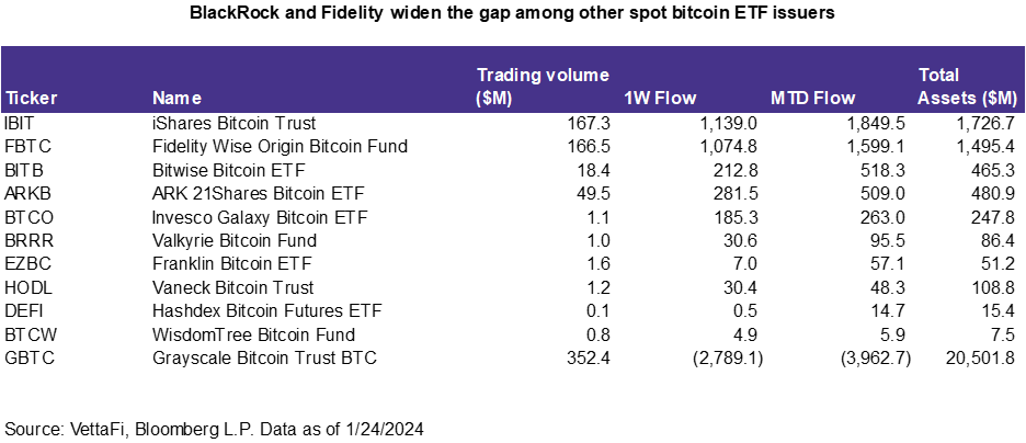 BlackRock and Fidelity Widen the Gap Among Other Spot Bitcoin ETF Issuers