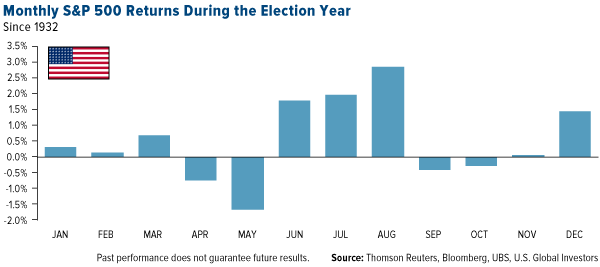 Monthly S&P 500 Returns During the Election Year