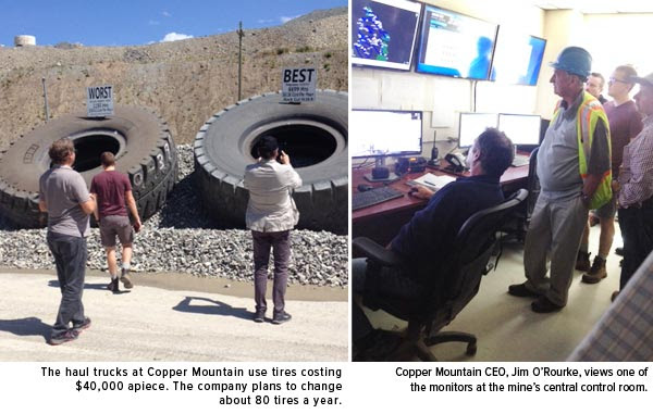 The Haul trucks at Copper Mountain use tires costing $40,000 apiece. Copper Mountain CEO, Jim O'Rourke