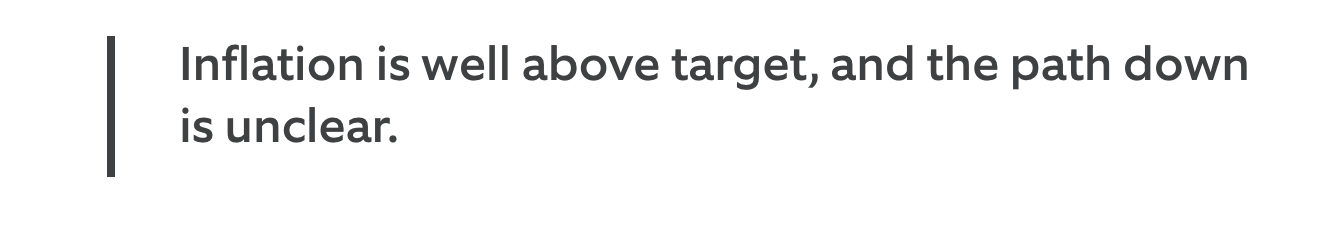 inflation well above target