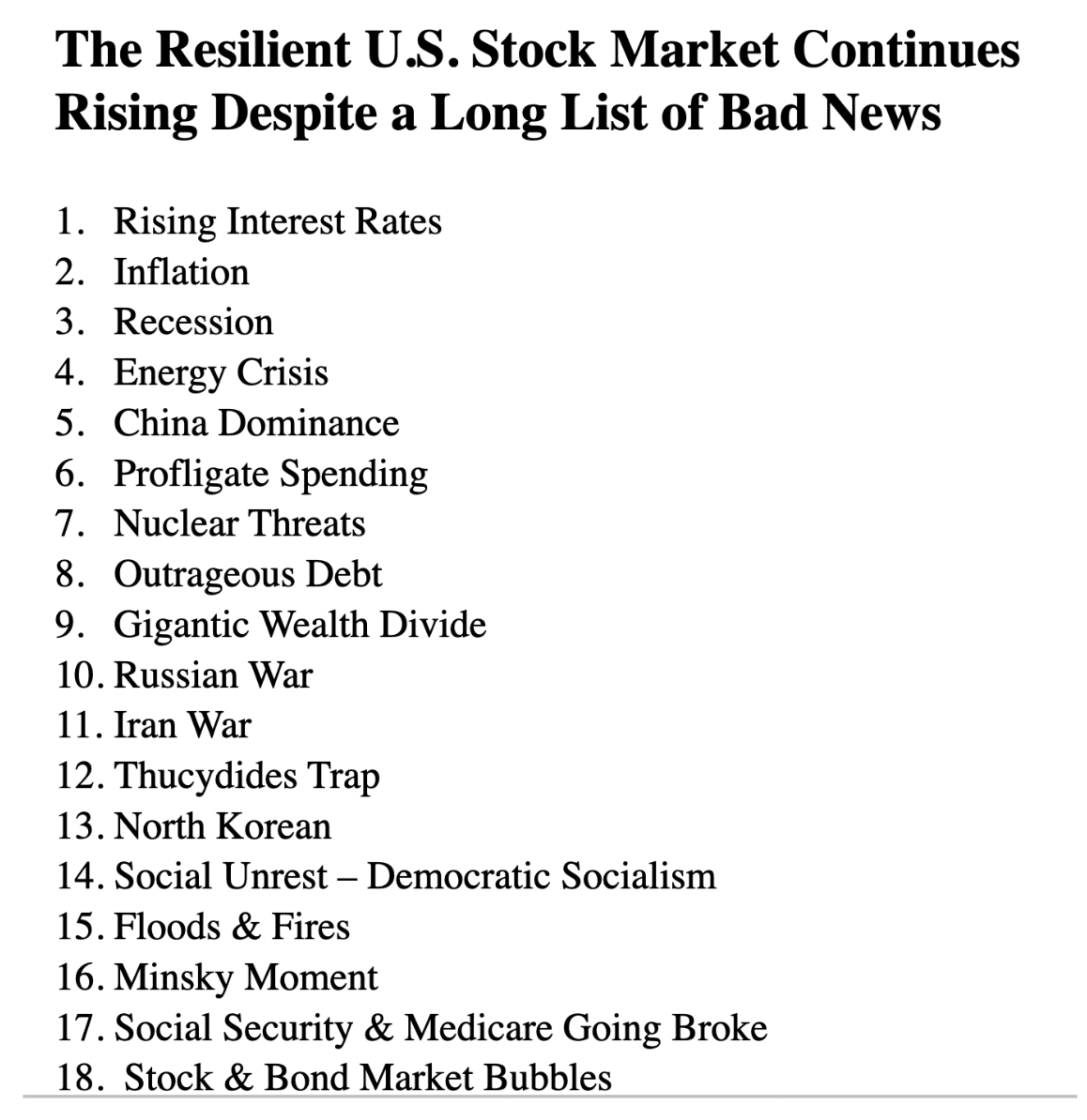 resilient us stock market