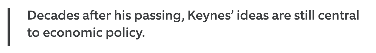 keynes ideas still central 